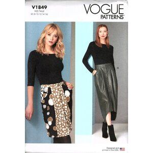 Vogue V1849 Misses 8 to 16 Button Front Skirt Uncut Sewing Pattern